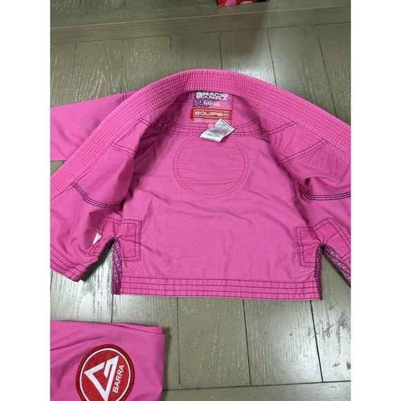 Gracie Barra Gi Y1 Hot Pink Complete Set White Belt Girls Equipe Edition main image 12